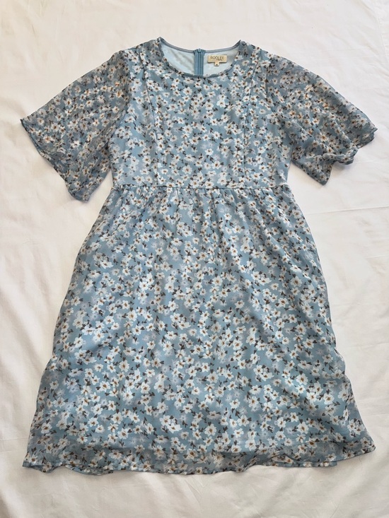 Roolee Dresses & Skirts - Roolee Light Blue Floral Knee Length Short-Sleeve Dress Cottagecore M